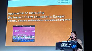 Susanne Keuchel hielt beim internationalen Symposium „Methodologies for Measuring the Effectiveness of Culture and Arts Education and Global Standards” einen Vortrag über Methoden zur Messung der Wirkung und Ziele von Kultureller Bildung.
